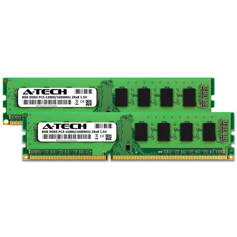 A-Tech 16GB (2x8GB) DDR3 1600MHz PC3-12800 CL11 DIMM 2Rx8 1.5V 240-Pin Non-ECC UDIMM Desktop RAM Memory Modules - Image 2